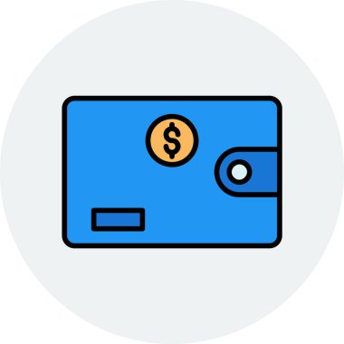 Wallet icon, vector illustration simple design
