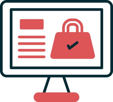 Çevrimiçi Dükkan simgesi vektör çizimi