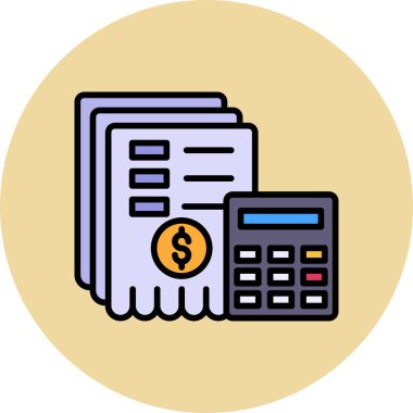 iş makbuzu simgesi, vektör illüstrasyonu