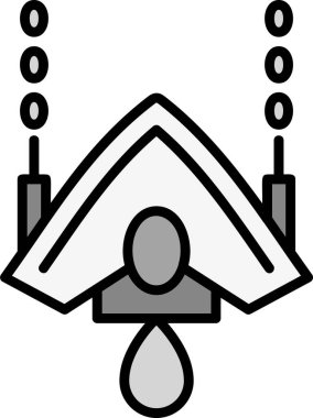 Uzay gemisi simgesi vektörü, görüntü beyaz üzerine izole edildi 