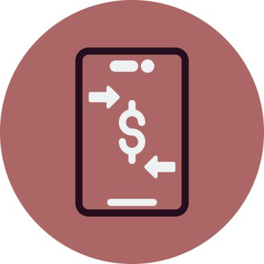 Çevrimiçi para transferi. Web simgesi basit illüstrasyon 