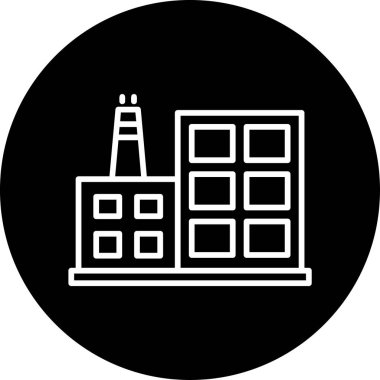 Fabrika simgesi vektör illüstrasyonu 