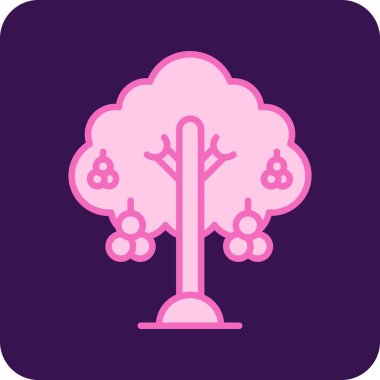 Rowan ağaç simgesi, vektör çizimi 