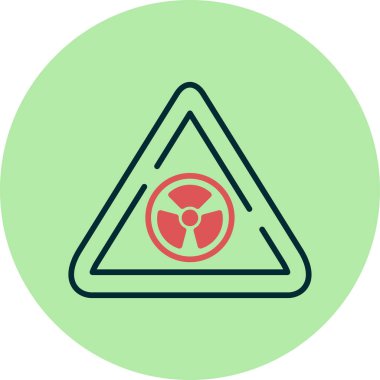 radyoaktif işareti simge vektör çizim 