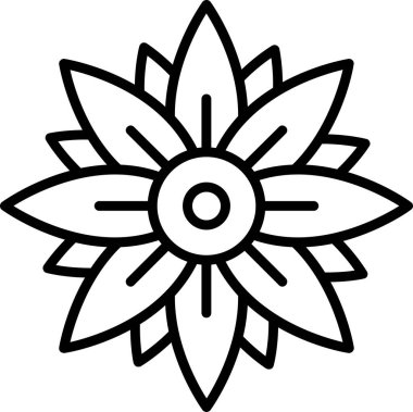 Kasımpatı çiçek ikonu vektör illüstrasyonu