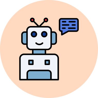 Robot. Web simgesi basit illüstrasyon
