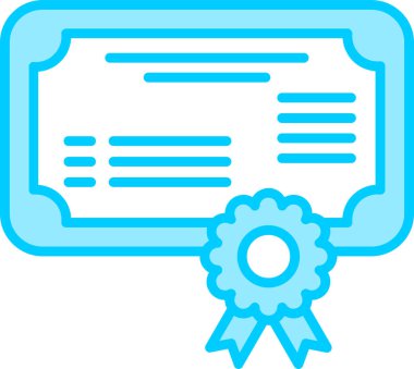 Sertifika simgesi, vektör illüstrasyonu basit tasarım