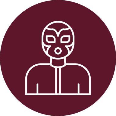 Güreşçi simgesi, vektör illüstrasyonu basit tasarım