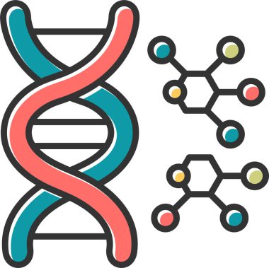 DNA simgesi. Web için DNA vektör simgelerinin basit çizimi 