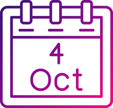 Ekim takvim simgesi. vektör illüstrasyonu