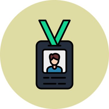 Kimlik kartı web simgesi, vektör illüstrasyonu 