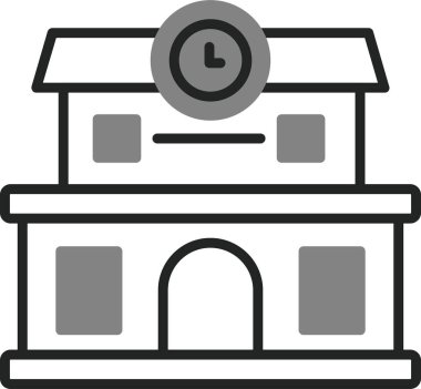 Tren İstasyonu simgesi, vektör illüstrasyonu basit tasarım
