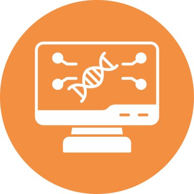 Bilgisayar ekranında DNA işaretinin basit doğrusal çizimi