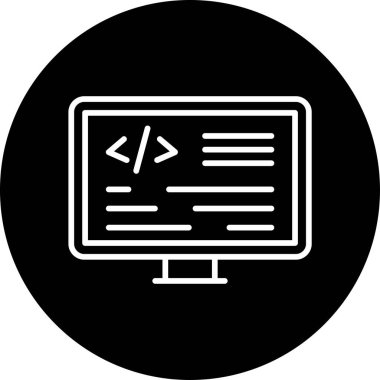 Kodlama. Web simgesi basit illüstrasyon