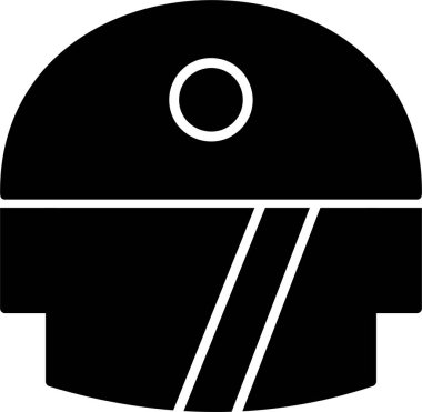 Soyut renk vektör yaklaşımı ile tasarlanmış modern bir kaskın simgesi.