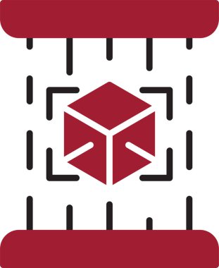 küp simge vektör çizim