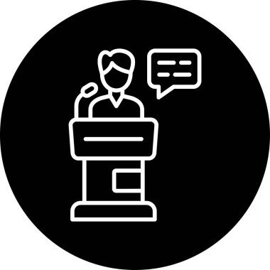 Konuşmacı, konferans sunum simgesi