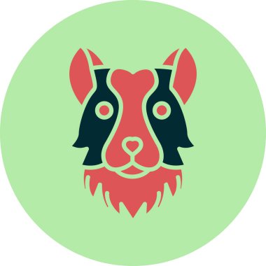 Collie köpek simgesinin vektör illüstrasyonu