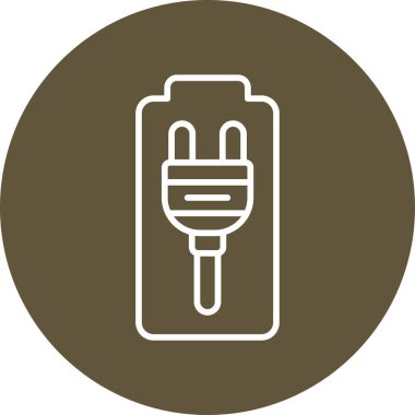 Basit Plug simgesi vektör illüstrasyonu