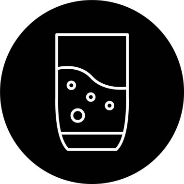 Bir bardak su. Web simgesi basit illüstrasyon