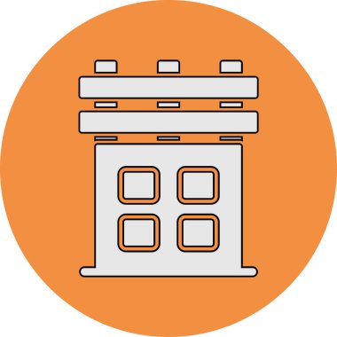 Şehir binası simgesi, vektör illüstrasyonu basit tasarım