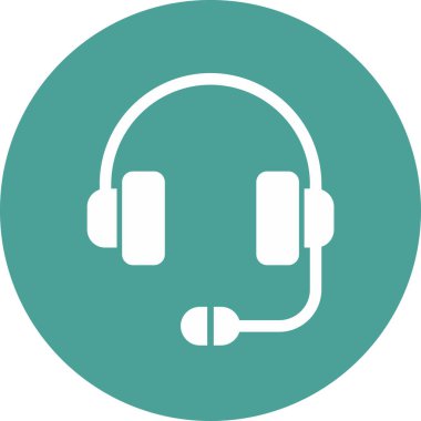 Müşteri hizmetleri, kulaklık ikonu. vektör illüstrasyonu 