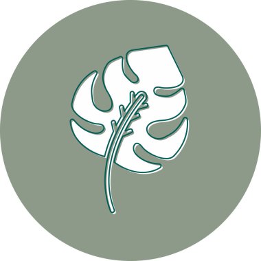 Tropikal yaprak. Web simgesi basit illüstrasyon 