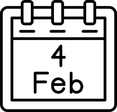Şubat takvim simgesi tasarımı, web illüstrasyonu