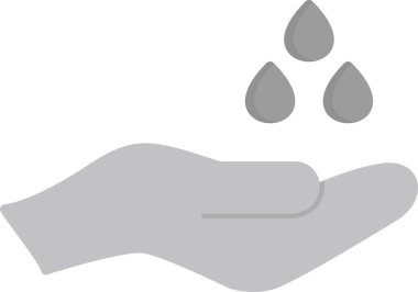 Basit web simgesi illüstrasyonu. İnsan eli ve batan su damlaları