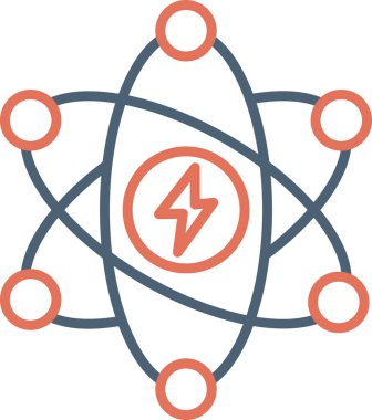 Atom Enerjisi Ağ ikonu vektör çizimi