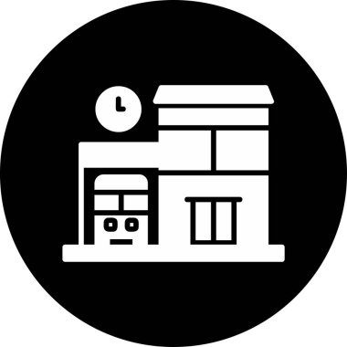 bus durağı web simgesi basit illüstrasyon