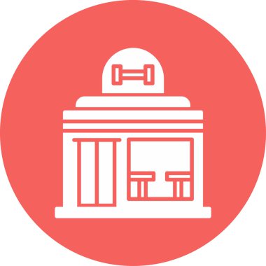 Spor salonu. Web simgesi basit illüstrasyon