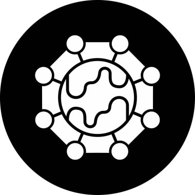 bağlantı ağ simgesi vektör illüstrasyonu