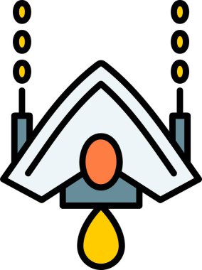 Uzay gemisi simgesi vektörü, görüntü beyaz üzerine izole edildi 