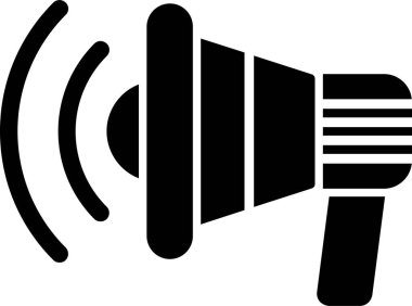 megafon hoparlörü simgesi, basit vektör illüstrasyonu 