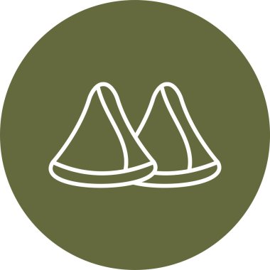 Hint Samosa Simgesi Vektör İllüstrasyonu Beyaz Arkaplanda İzole Edildi
