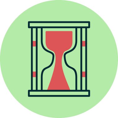 Kum saati simgesi, vektör illüstrasyonu 