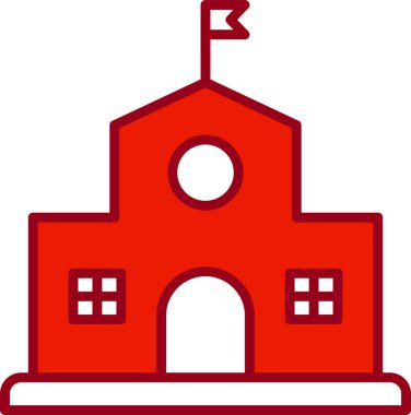 Okul canlandırma simgesi, vektör illüstrasyonu basit tasarım