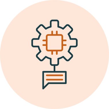 Doğal Dil İşlemi. Web simgesi basit illüstrasyon