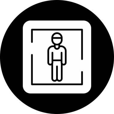 Erkek Tuvaleti İmza Simgesi Vektör İllüstrasyonu 