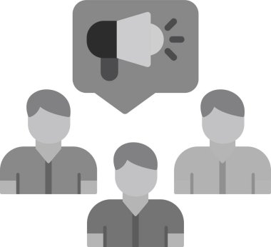 Halkla İlişkiler web simgesi, basit vektör illüstrasyonu