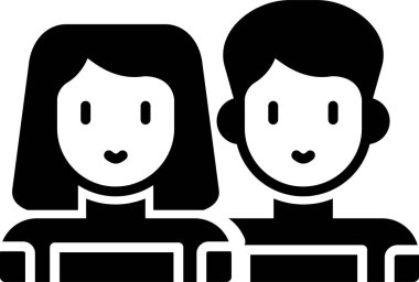 çift kişi aile simgesi vektör illüstrasyonu 