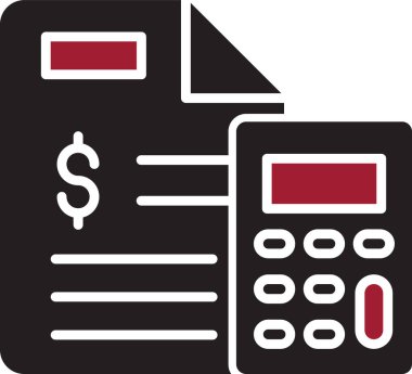 Basit muhasebe düz simgesi vektör illüstrasyonu.