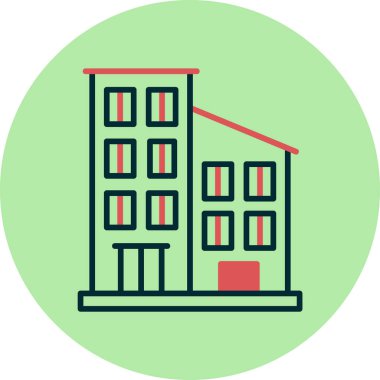 Daire binası simgesi, vektör illüstrasyonu basit tasarım