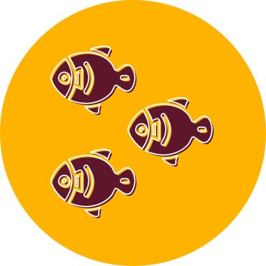 Balıklar. Web simgesi basit illüstrasyon