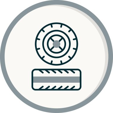 araba tekerlekleri ikon vektör illüstrasyonu