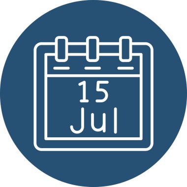 Temmuz takvim ikonu. vektör illüstrasyonu