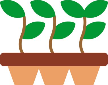 Saksı bitkileri. Web simgesi basit illüstrasyon 