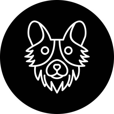 Corgi köpek simgesi vektör illüstrasyonu
