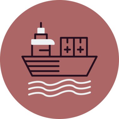 tekne gemisi deniz ikonu vektör çizimi